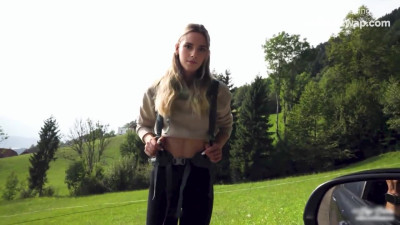 Lost hitchhiking Emma Watson gets picked up by stranger and fucked in the mountains